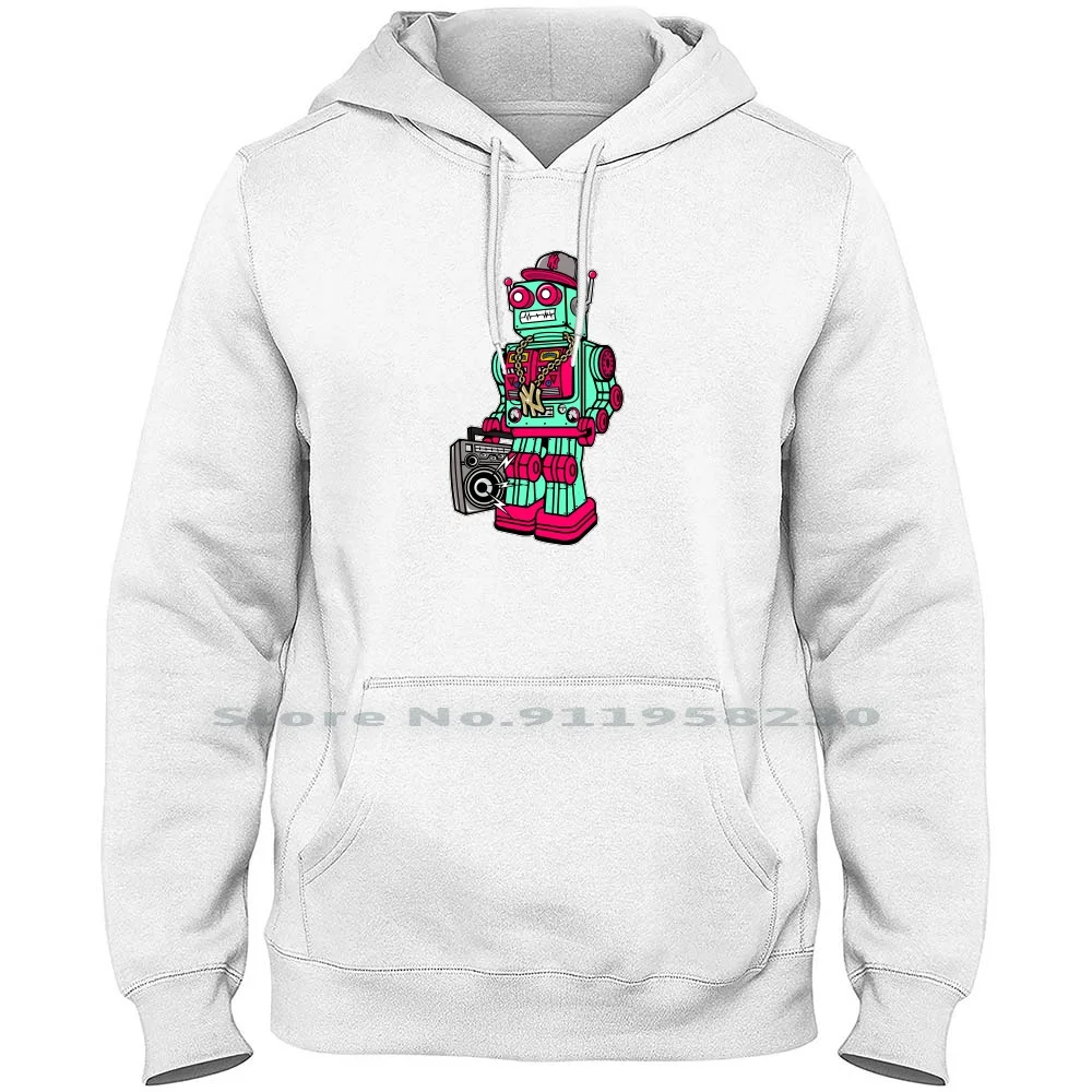 Robot Boombox 1 Men Women Hoodie Pullover Sweater 6XL Big Size Cotton Cartoon Robot Movie Comic Tage Game Box Boo Age Ox Om Ny