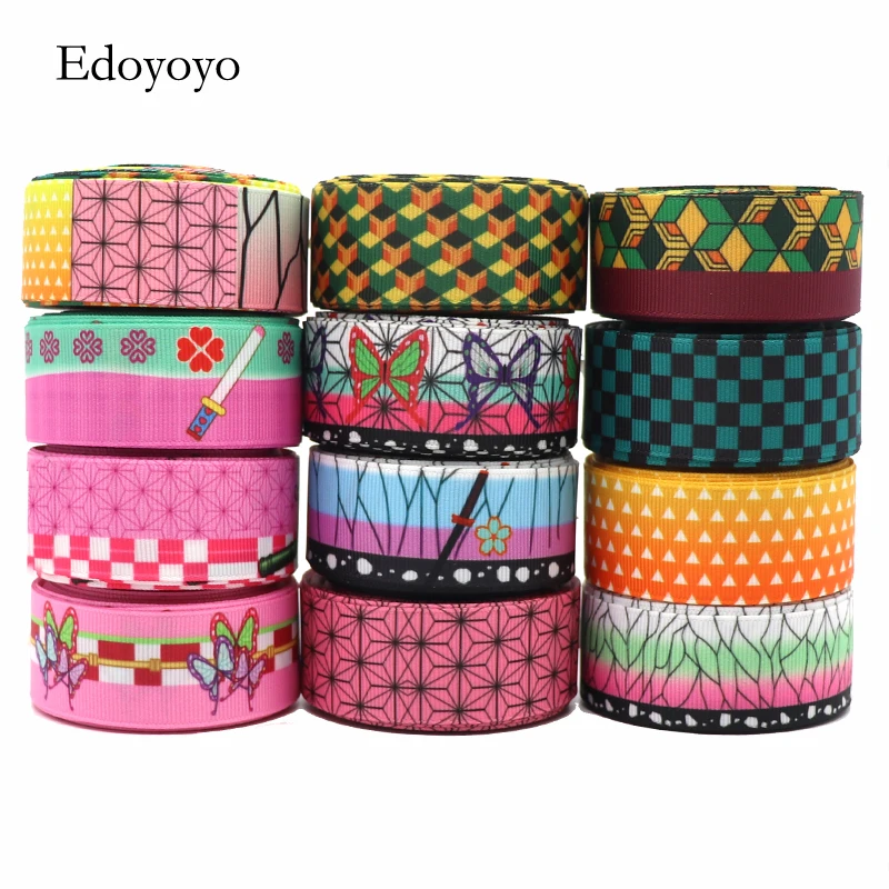 Корсажные ленты с японским мультяшным принтом для бантов волос 10 ярдов 1 ཕ мм