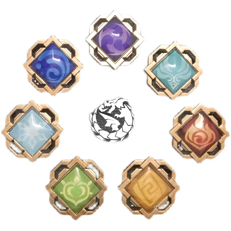 

Anime Genshin Impact Elemental Glowing Weapon God's Eye Cute Badge Metal Button Brooch Pins Collection Souvenir Cosplay Gifts
