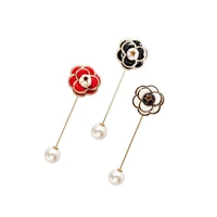 fashion camellia pin one pin brooch luxury shawl buckle pearl flower clothing brooches female accessories