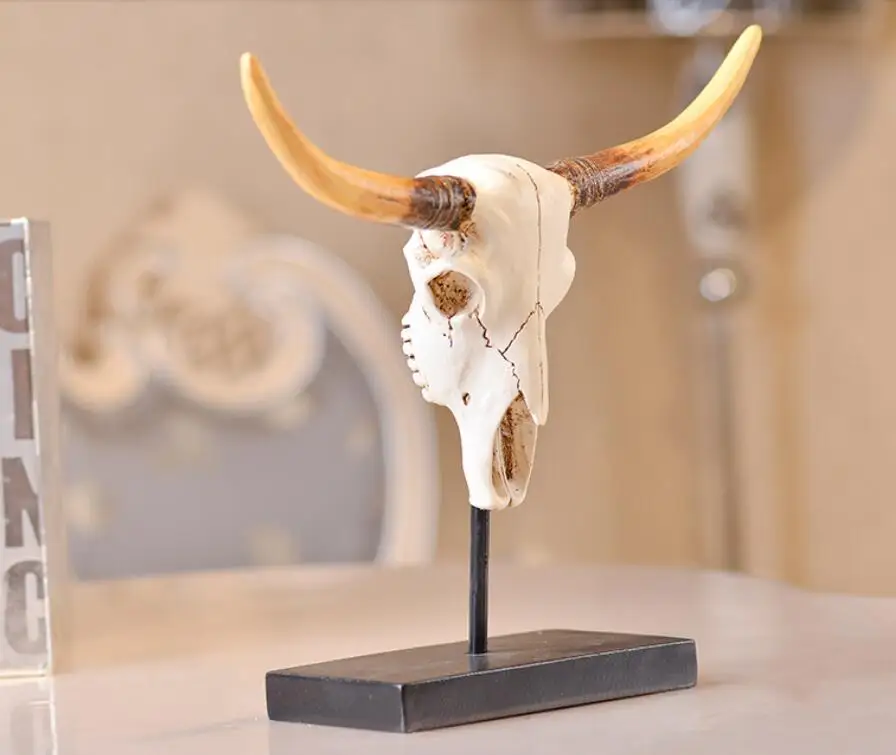 Смола ретро животное овечья голова ремесла гостиная атмосферная быка украшение