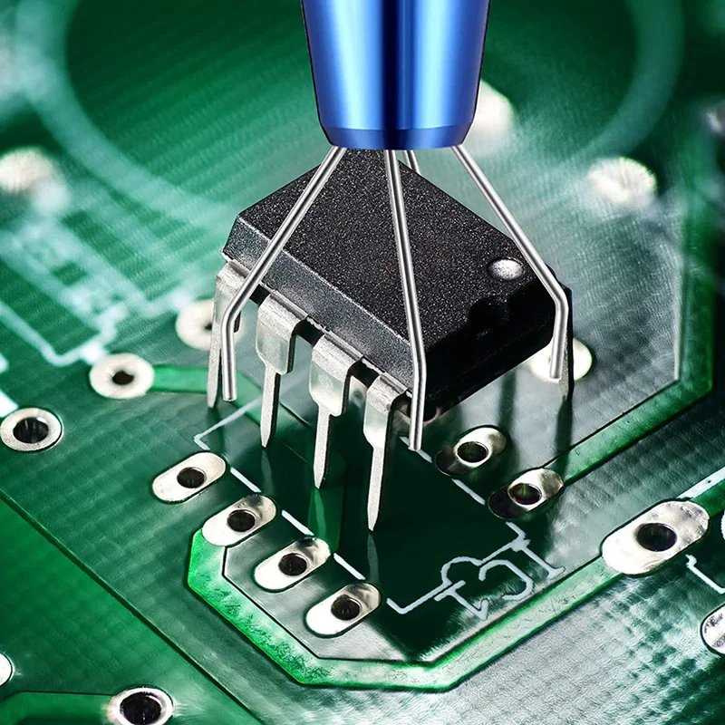 

3 Pieces Pick Up Tool with 4 Prongs IC Chips Metal Grabber Claw Pickup Holder Electronic Component Catcher