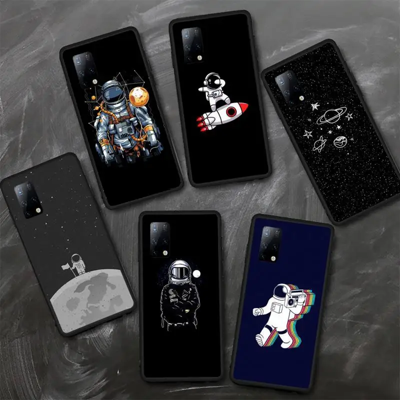 

Cartoon Space Astronaut Telescope Phone Case TPU For Samsung S6 S7 S8 S9 S10 plus S20 S21 S30ultrs Fundas Cover
