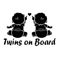 funny 3d twins baby on board car sticker automobiles motorcycles exterior accessories vinyl decals19cm12 5cm