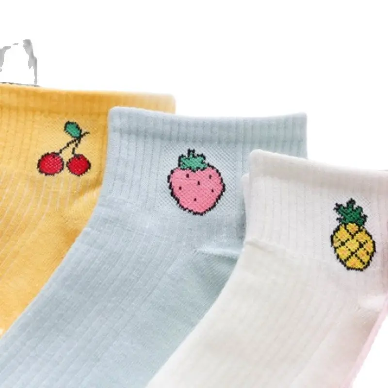 Женские осенние хлопковые высококачественные носки с принтом фруктов 1 пара