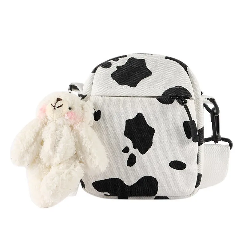 Сумка-мессенджер Женская холщовая модный простой однотонный саквояж на плечо