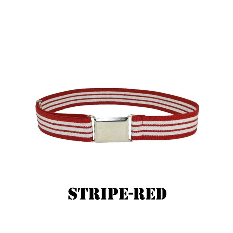 Red-Stripe Детский эластичный пояс, регулируемый пояс с магнитной пряжкой для мальчиков и девочек, джинсовые штаны - Цвет: Red-Stripe