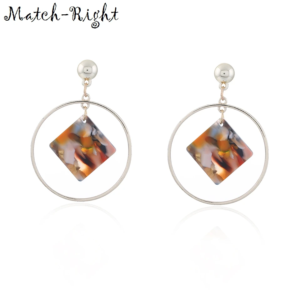 Женские Модные Этнические винтажные массивные длинные висячие серьги с акрилом