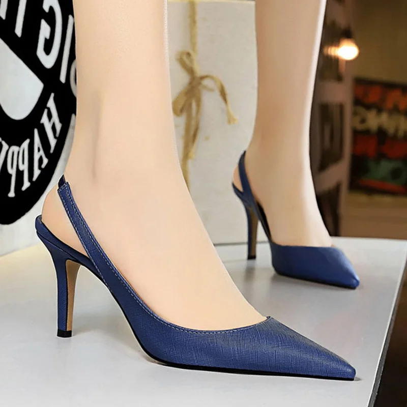 Женские туфли-лодочки офисные туфли на высоком каблуке с ремешком пятке большие