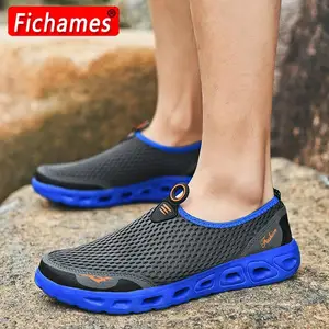 Мужские сетчатые кроссовки, дышащие легкие кеды, Повседневная модная обувь для отдыха на открытом воздухе, пляжа, воды, Размеры 35-48, размера плюс