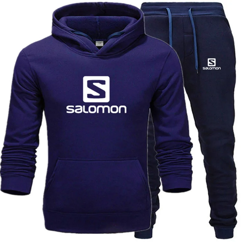 2019 осенние толстовки с капюшоном и спортивные штаны для мужчин комплект из двух