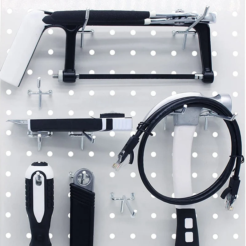 

Pegboard Hooks Organizer Assortment with Metal Hooks,Pegboard Bins and Black Peg Locks Can Store Various Tools 76Pcs