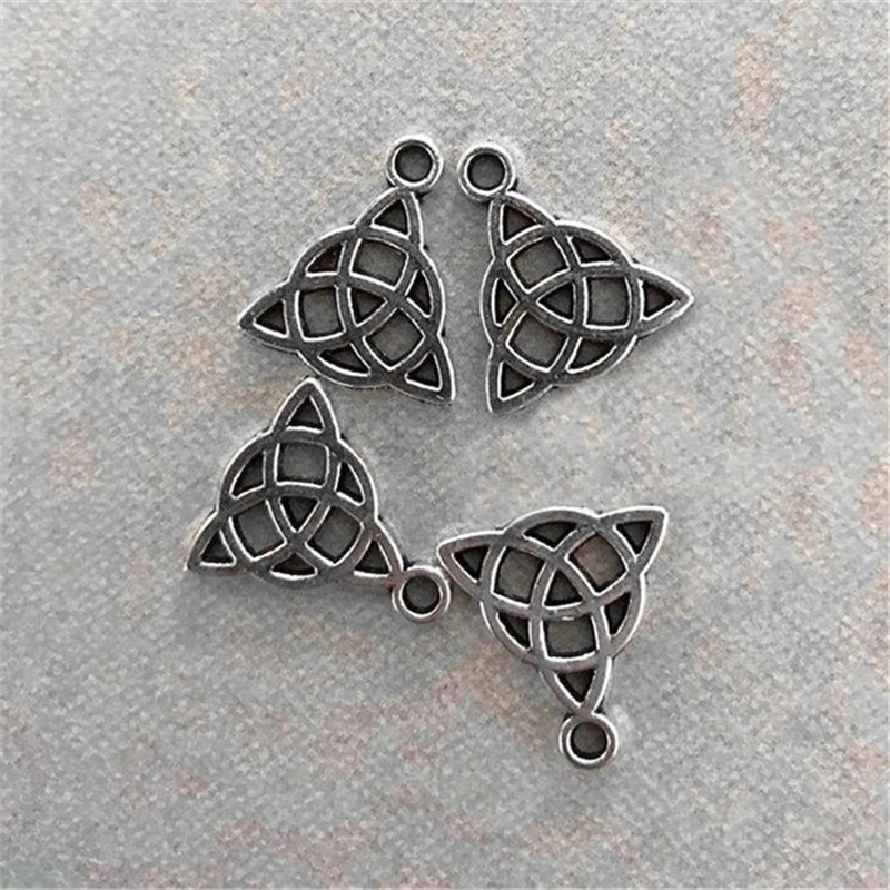 

10 Knot Alloy Tone Charms Double Sided 16mm X 14mm Triangle Charm Knot Charm for Diy Jewelry