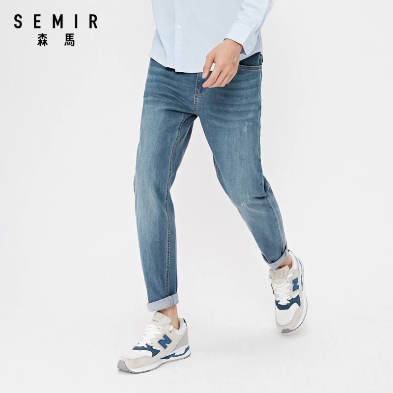 Джинсы SEMIR мужские узкие в Корейском стиле модные брюки-карандаш из денима