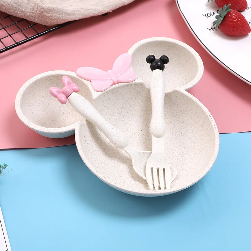 3 шт Пшеничная солома мультфильм дети чаша набор детское блюдо еда посуда детский