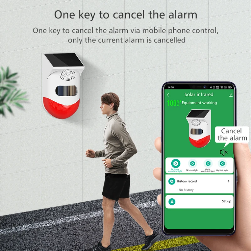 

Смарт Wi-Fi Солнечный инфракрасный детектор TUYA, Wi-Fi сигнализация, Солнечная Сирена, уличная Водонепроницаемая беспроводная 433 МГц Стробоскопи...