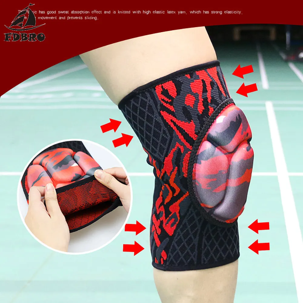 FDBRO наколенник поддержка толстая губка анти скольжение столкновения avei танец