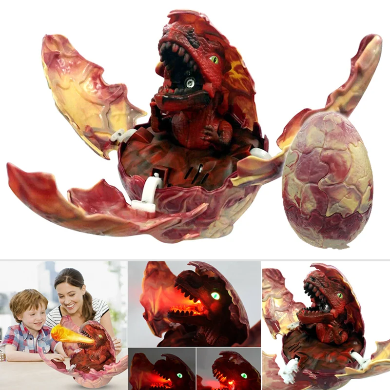 

Voice Control Light Simulation Hatching Spray Dinosaur Egg Christmas Toys for Kids
