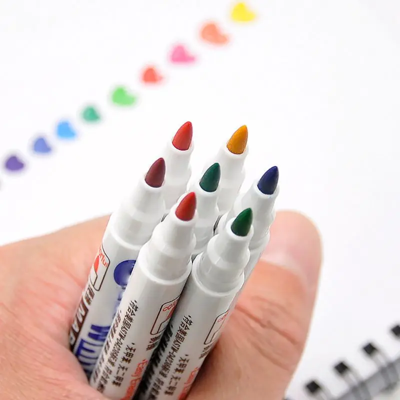 

10 Colors Erasable Whiteboard Marker Pen Non Toxic Sign Fine Nib Office School