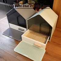 new fully enclosed cat litter box drawer type cats toilet deodorizing kitten bedpans anti splash for cat under 10kg pet supplies