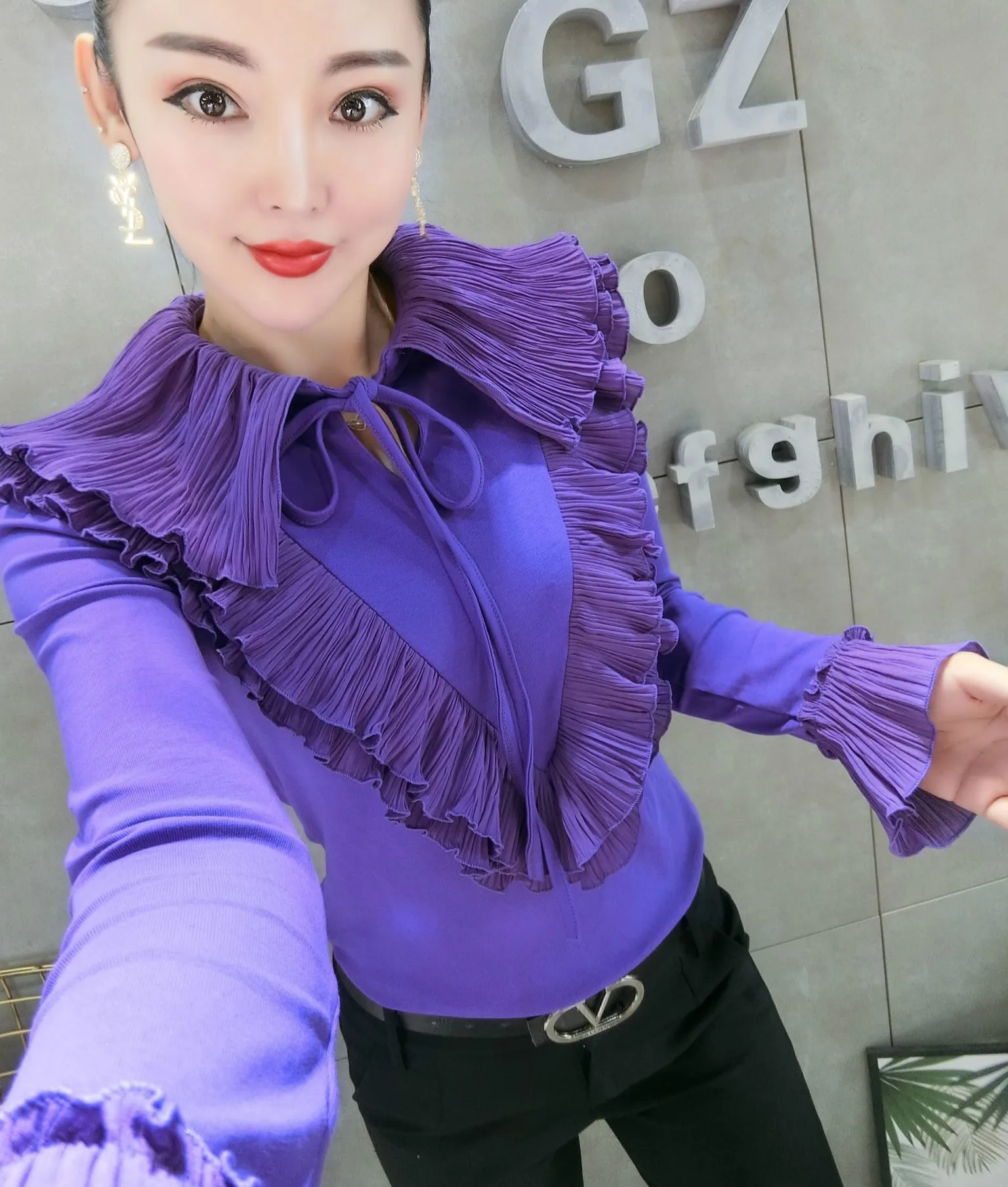 2021 элегантные женские блузки с оборками рубашки длинным рукавом и облегающие