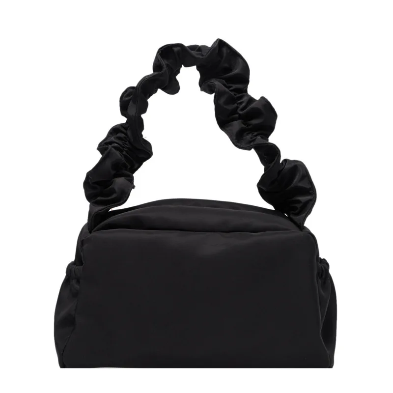 

Simple Nylon Solid Underarm Bag Women Designer Zipper Pleated Women's Handbag 2021 Summer New Fashion Woman Shoulder Bag