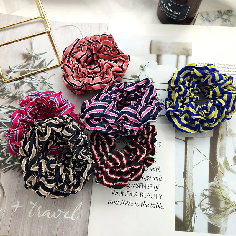 Резинки для волос JJFOUCS корейские полосатые женские мягкие атласные аксессуары