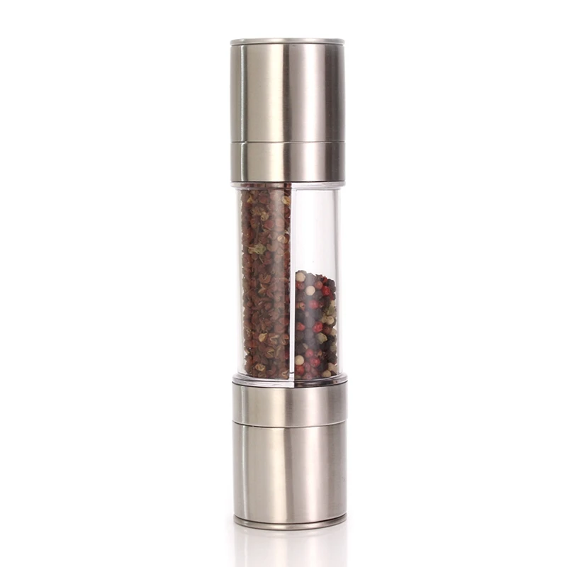 Нержавеющая сталь мельница для соли и перца набор 2 в 1 Регулируемая керамическая