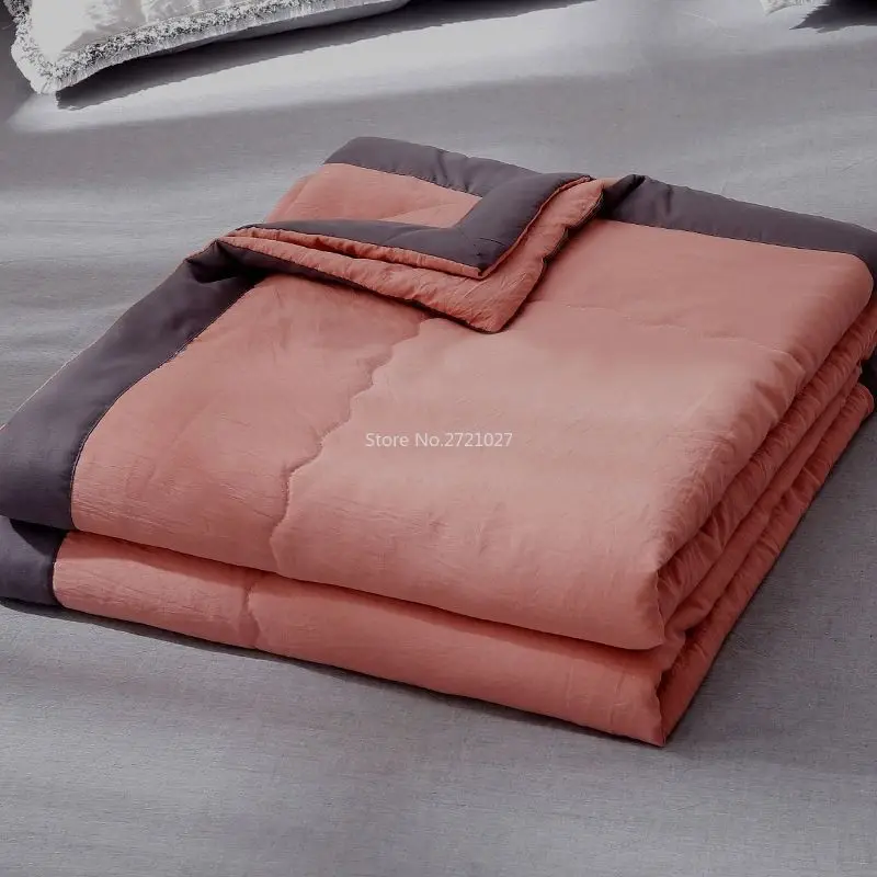 

Pure Color Simple Style Air Conditioning Quilt Cool In Summer and Thin Quilt In Spring and Autumn, Double Single Children Quilt