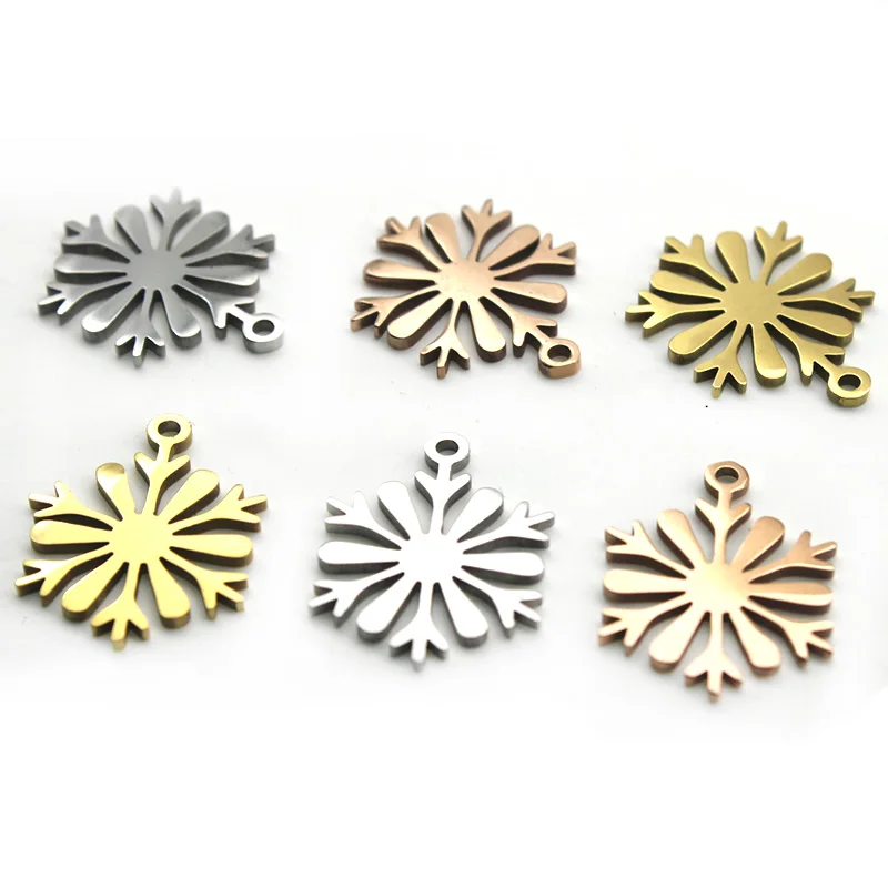 

13x18mm Stainless Steel Snowflake Charms Earrings Accessories Flower Charms DIY for Bracelets Necklace Pendants Jewelry Making