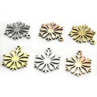 13x18mm stainless steel snowflake charms earrings accessories flower charms diy for bracelets necklace pendants jewelry making