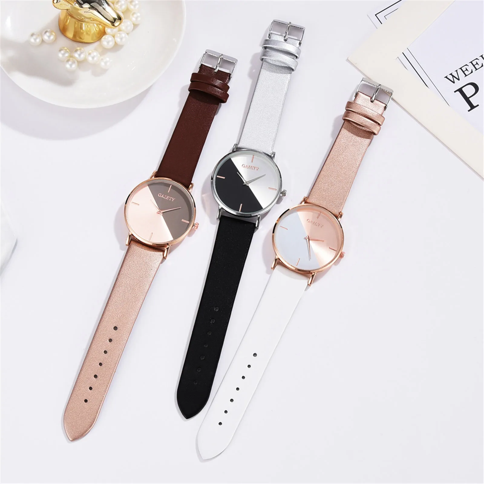 

Fashion Wrist Watch Women Casual Watch Ladies Quartz Wristwatches For Woman Rose Gold Clock Skin Belt Female Montre Femme #0223