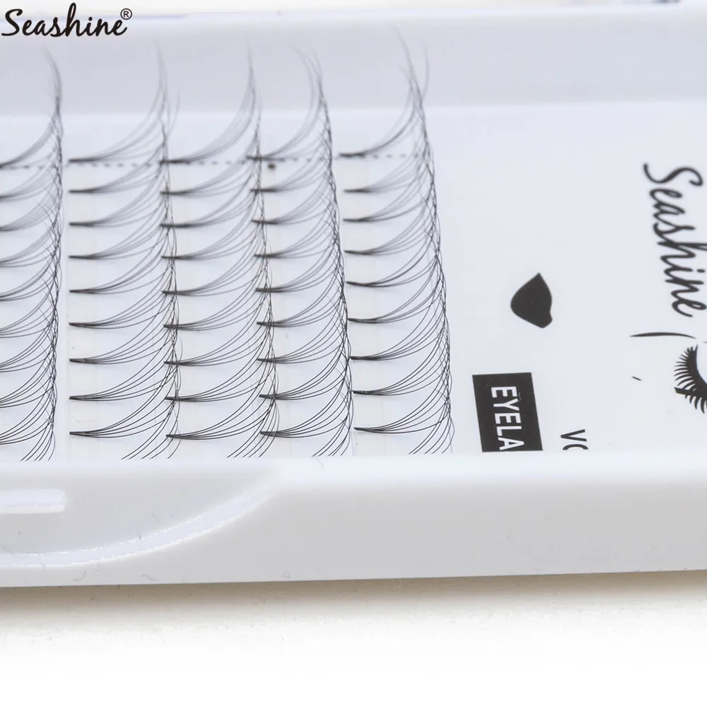 Готовые объемные ресницы Seashine толщиной 0 07 10 норковые Накладные с коротким