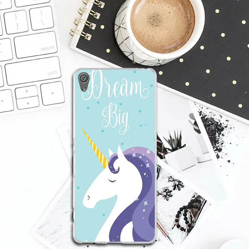 Cartoon Unicorn Rainbow Silicone Soft TPU Phone Cases For Sony Xperia M5 E3 E5 M2 M4 T3 XA XZ Premium Z Z1 Z2 Z3 Z4 Z5 Compact |