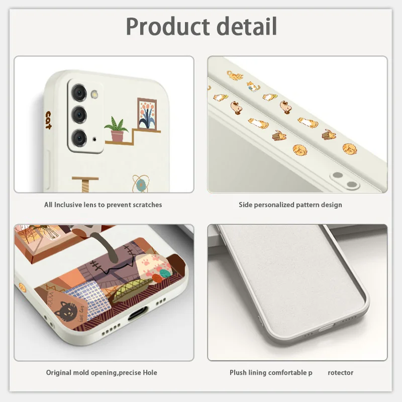 Cat Animal Phone Case For Samsung Galaxy S22 S21 S20 FE S10 Note 20 10 Ultra Plus A72 A52 A32 A71 A51 A31 A21S 4G 5G Cover