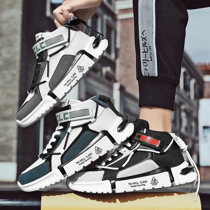

Spring and Autumn New Style Comfortable and Fashionable All-match Trend Rubber High-top Sports Sneakers High-top Men's Sneakers