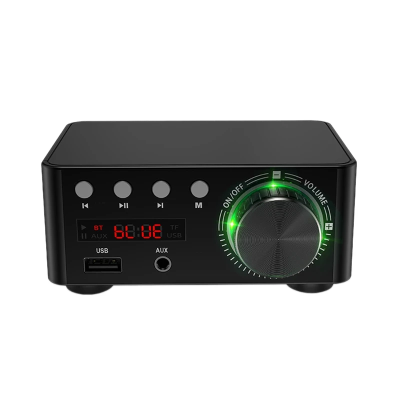 

Hot-50W x 2 Mini Class D Stereo Bluetooth 5.0 Amplifier TPA3116 TF 3.5mm USB Input Hifi Audio Home AMP for Mobile/Computer/Lapto