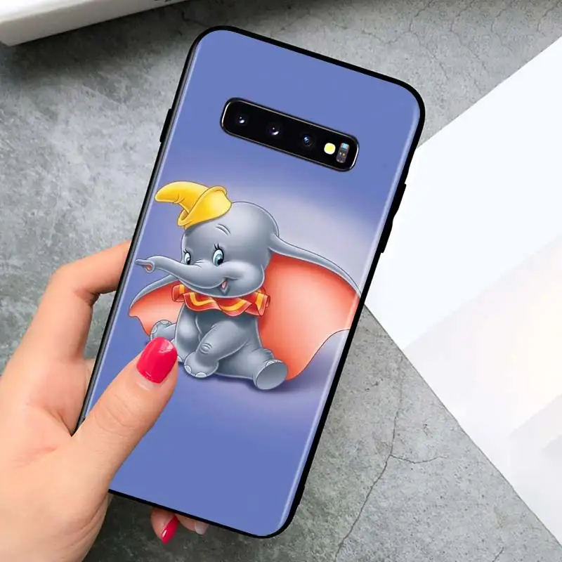 

Dumbo cute Disney for Samsung Galaxy S21 Ultra Plus Note 20 10 9 8 S10 S9 S8 S7 S6 Edge Plus Black Soft Phone Case
