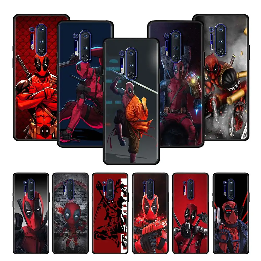 

Soft Silicone Cell Phone Case For OnePlus 8T 9 7T 8 9R Pro Nord N10 N100 N200 2 CE 5G Black TPU Cover Marvel Super Hero Deadpool
