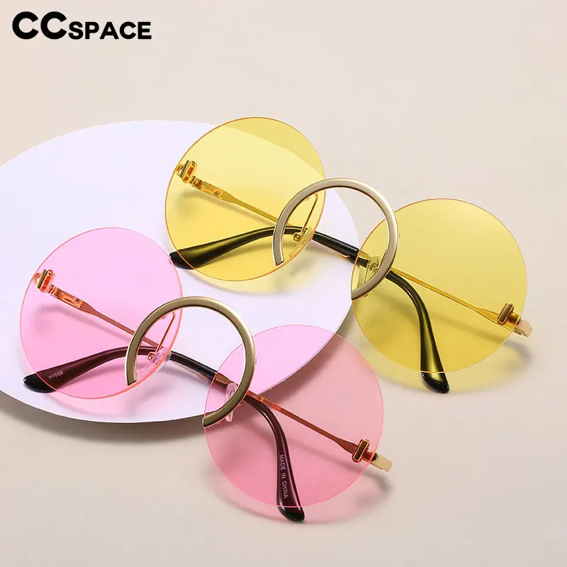 49258 Круглые Солнцезащитные очки без оправы для мужчин и женщин Модные Оттенки UV400