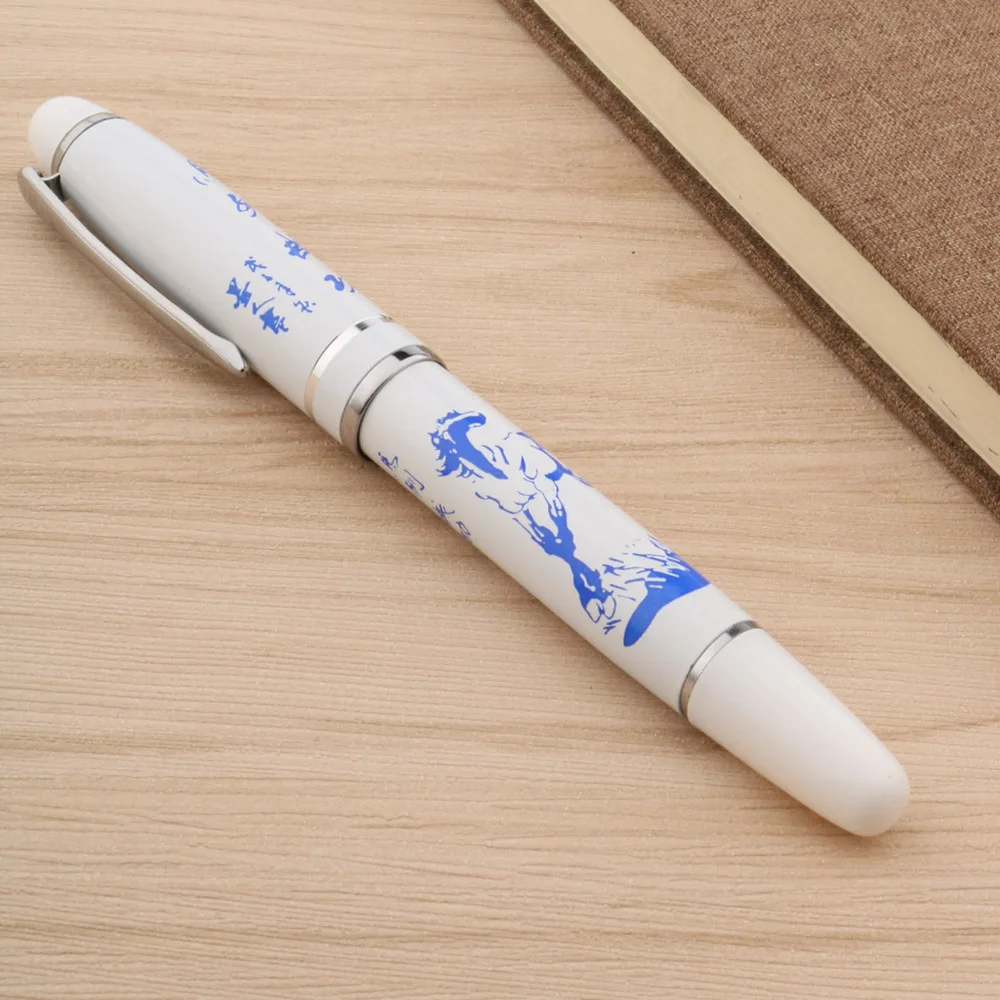 Классический синий и белый цветок китайская живопись конский роллер ручка|pen