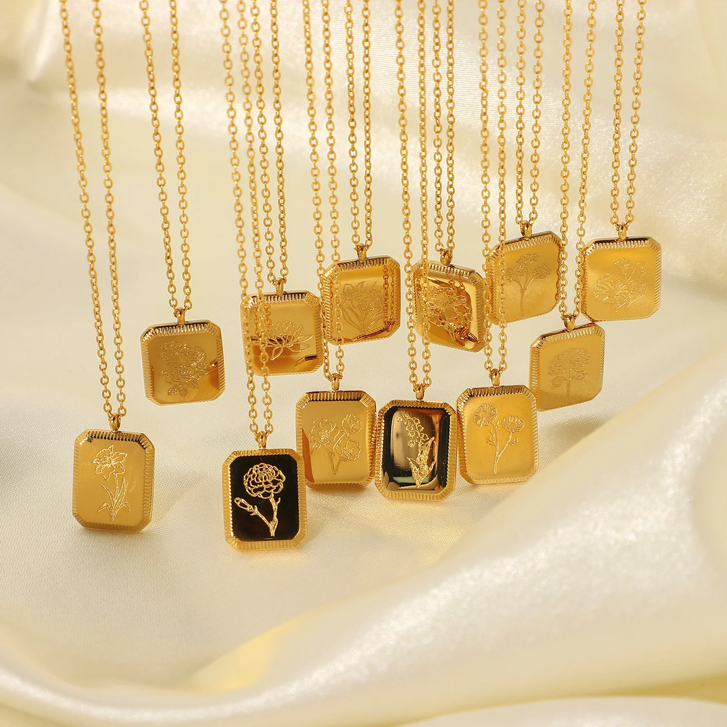 Женское ожерелье с подвеской в виде цветка из нержавеющей стали