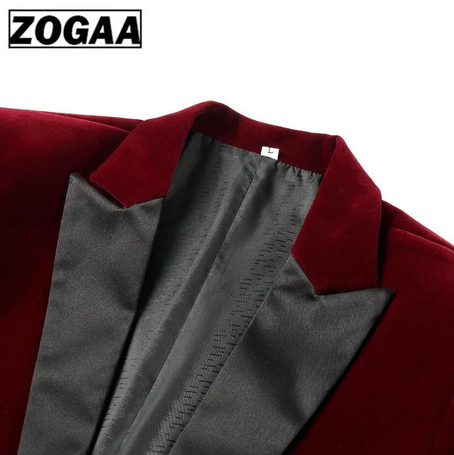 ZOGAA 2019 мужской классический комплект из 3 предметов бархатные костюмы стильный