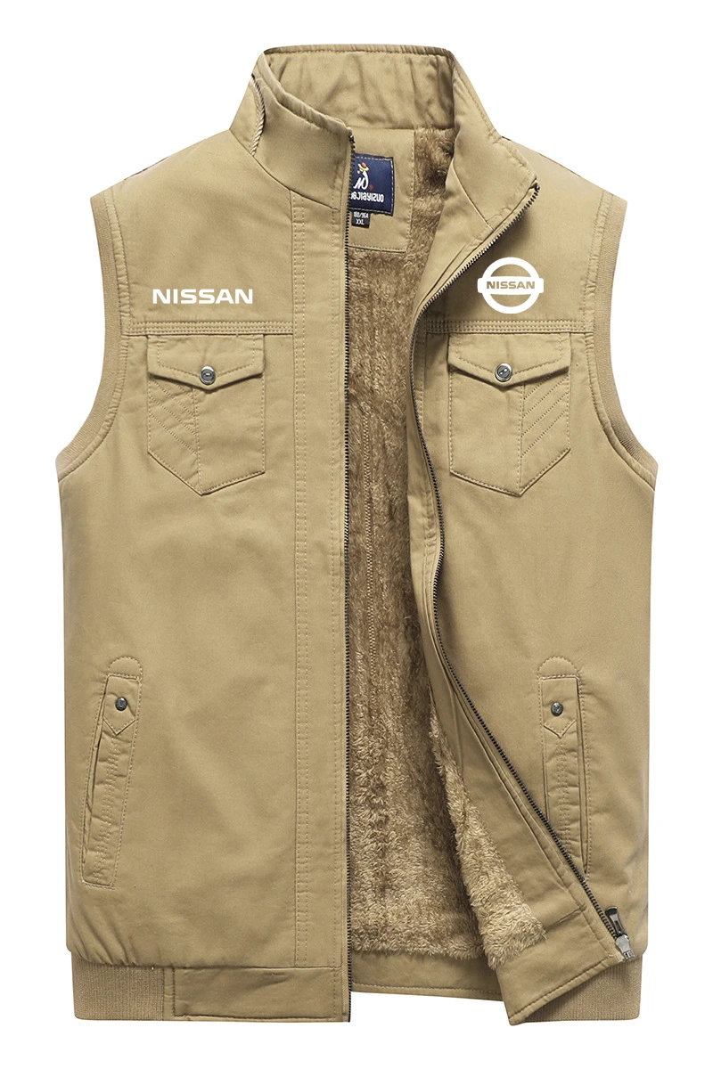 

Nissan New brand Men's Waistcoat Jackets 2020 Keep warm autumn and winter New Solid Color Casual Sleeveless With Pocket vest