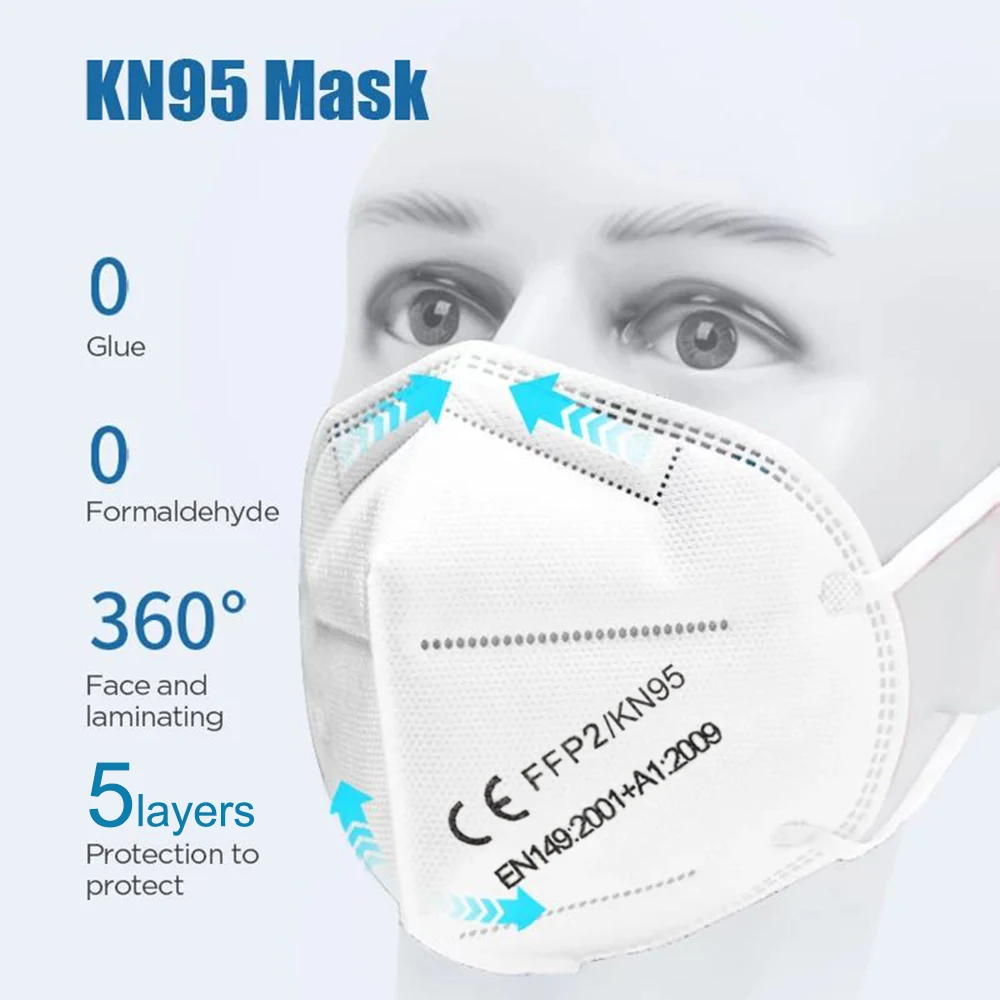 

FFP2 mask KN95 face masks facial maske protect mask ffp2mask dust mouth mask PM2.5 95% filtration mascarillas tapabocas