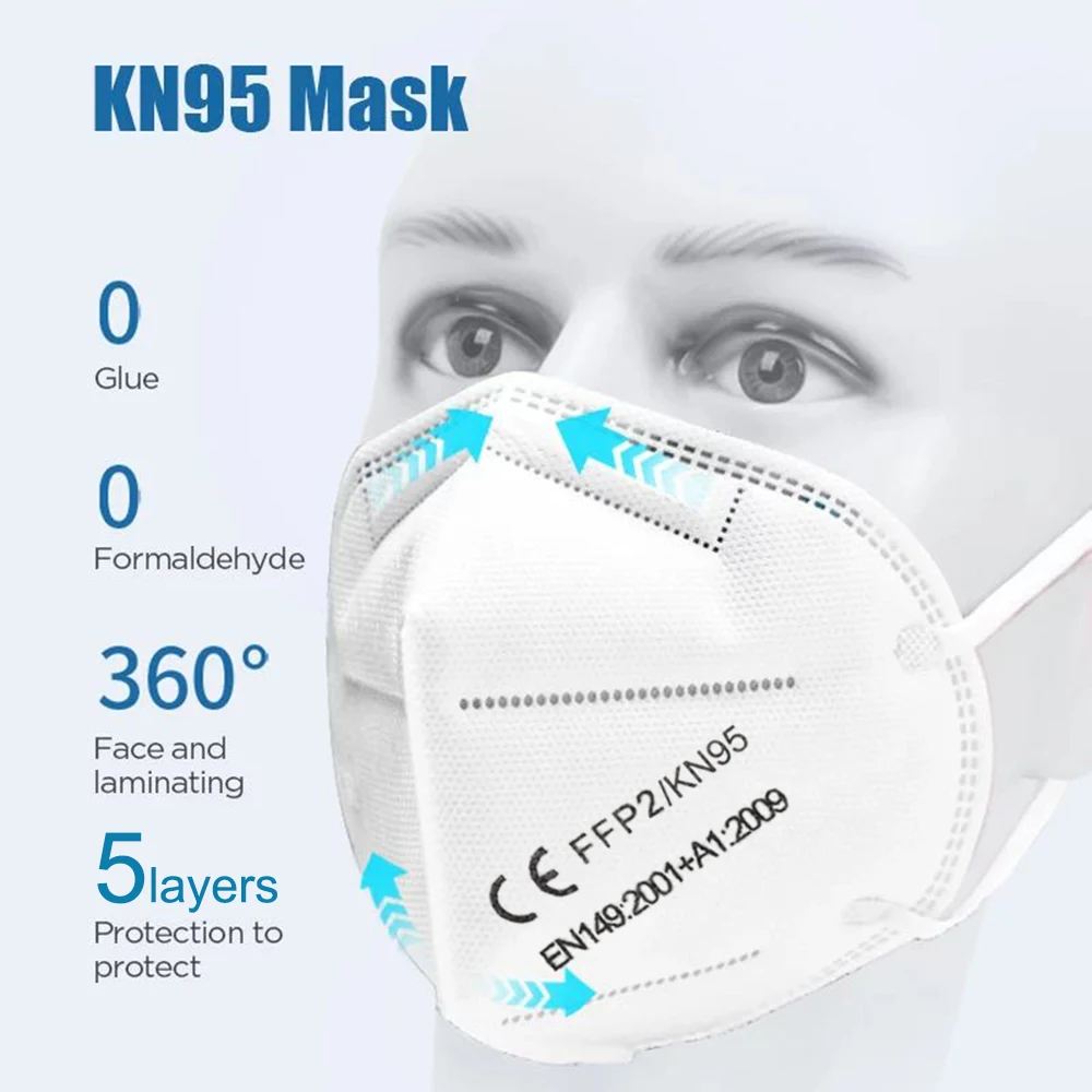 FFP2 маска KN95 маски для лица на лицо защитная ffp2mask пыль PM2.5 95% фильтрации mascarillas tapabocas