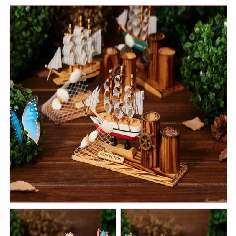 Креативная деревянная ручка для парусника ремесла резьба праздничный подарок