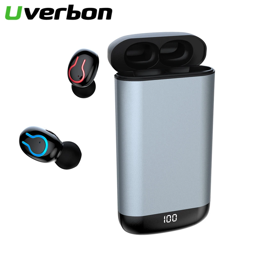 Q66 беспроводные V5.0 Bluetooth наушники спортивная водонепроницаемая гарнитура для Android головной убор с светодиодный дисплей 6000 мАч чехол для зарядки аккумулятора