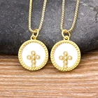 Новое поступление 10 видов стилей с перекрестными ремешками золотого цвета меди циркон кулон ожерелье цепь Шарм религия колье ювелирные подарки для женщин и девочек