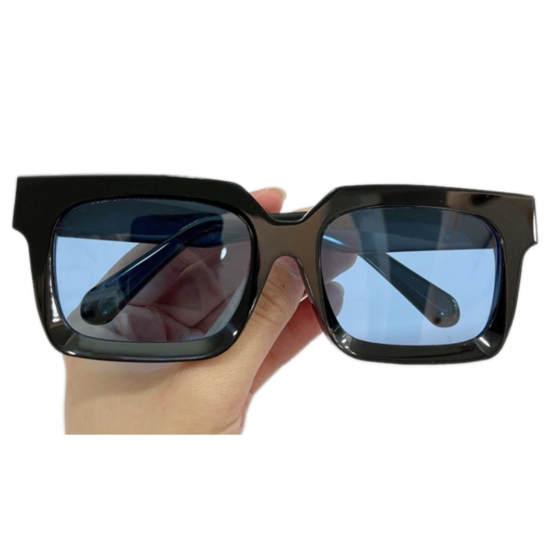 

Солнцезащитные очки унисекс в стиле ретро, модные темные очки в большой квадратной оправе, в винтажном стиле, большие размеры, черные